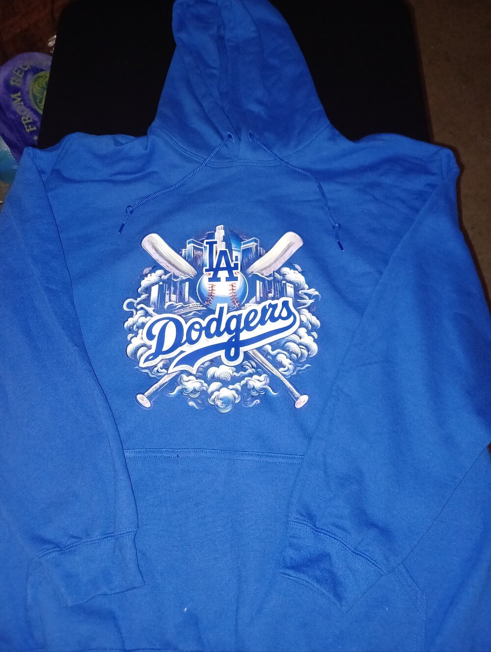 Dodgers Hoodie Big Mans Size 2XL Blue 2X New With Tags Gildan Brand